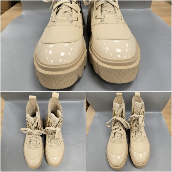 SOREL Caribou X Cozy Lace Up Boot Bleached Ceramic Oatmeal Beige Size 8.5 - Picture 11 of 15